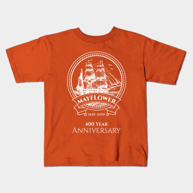 Mayflower Voyage 400 Year Anniversary Celebration Kids T-Shirt by Pine Hill Goods